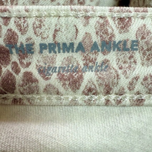 Adriano Goldschmied Leopard Print Prima Ankle Jeans Cream Size 30 - Picture 9 of 12